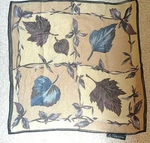 Vintage HALSTON Square Silk Scarf Leave Design Made in Korea Size 20 x 20 - Picture 1 of 6