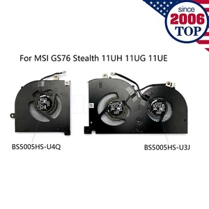 New CPU+GPU Fan for MSI GS76 Stealth 11UH 11UG 11UE BS5005HS-U4Q BS5005HS-U3J - Picture 1 of 4