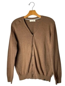 Zara Knitwear Sweater Girls 13-14 Years Tan Camel Cotton Knit Cardigan Preppy - Picture 1 of 9