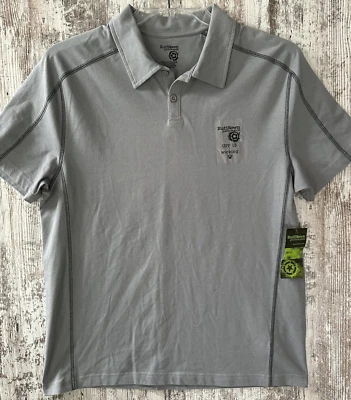 RUFF HEWN Performance Mens M Gray Moisture Wicking UPF 15 Classic Polo Shirt NWT - Image 1 of 4