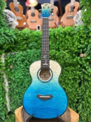 Kamehameha Ukulele KT-28 EQ Solid Top Tiger Maple Tenor w/electric pickup - Image 1 of 4
