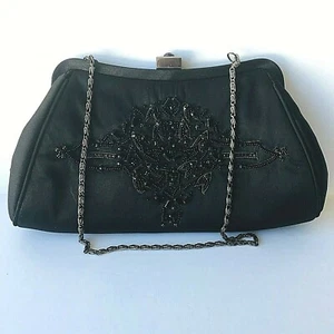 Borsa Coldwater Creek nera con perline - piccola frizione (10x5,5) usata, buone condizioni - Foto 1 di 12
