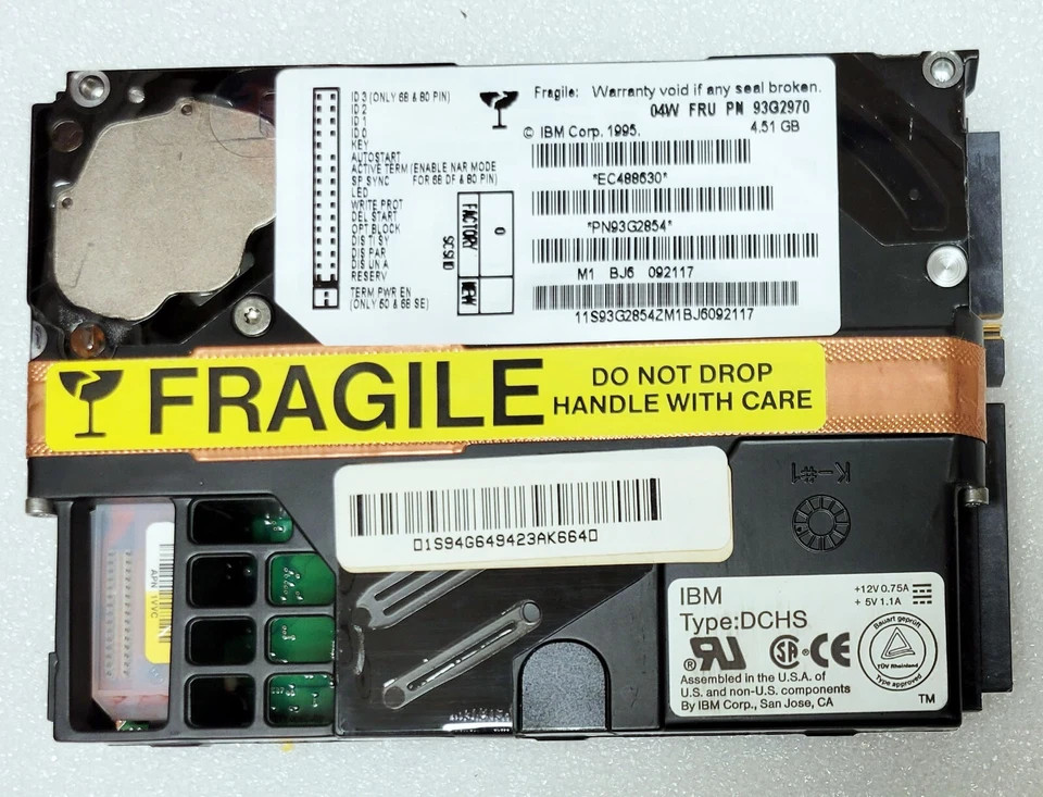 IBM Ultrastar 4.5GB 3.5" Fast Wide SCSI 68pin 7200rpm HDD 93G2970 93G2854 - Image 1 of 1