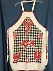 Vintage 1950's Apron BBQ Tablecloth Fabric Handmade BULL Lobster Chicken Checker