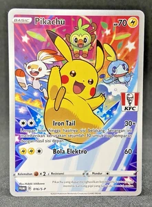 Esclusivo Pokemon TCG Indonesiano Pikachu KFC Promo 016/S-P Full Art G - Foto 1 di 5