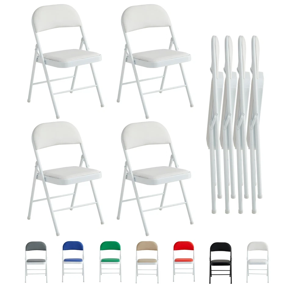 Kunstleder Klappstuhl im 1er, 2er, 4er und 6er Set, Metallrahmen & gepolstert - Bild 1 von 4