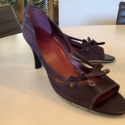 Vtg Cole Haan NIKEAir Beau Purple Suede Open Toe Pump WOW Size 8M - Image 1 of 4