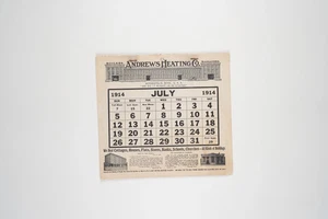 1914 Advertising Calendar by Andrews Heating Co. 1914 Edition - Bild 1 von 4