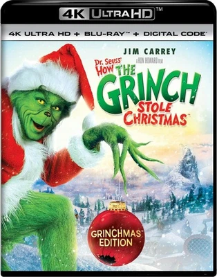 Dr. Seuss' How The Grinch Stole Christmas 4K UHD Blu-ray Jim Carrey NEW - Image 1 of 3
