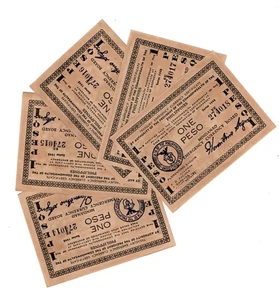 1943 Philippines Province of Mindanao (x5) 1 Peso S505 WW2 Emergency Money UNC - Picture 1 of 3
