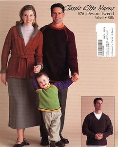 Classic Elite Yarns #876 Devon Tweed Knitting Patterns for Men, Women & Children - Picture 1 of 1