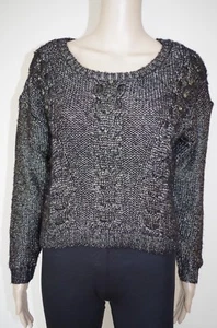 GUESS tg S ABITO MAGLIONE MAGLIONE PULLOVER LAVORATO A MAGLIA LUCIDO GIROCOLLO LANA VESTIBILITÀ AMPIA NUOVO - Foto 1 di 8