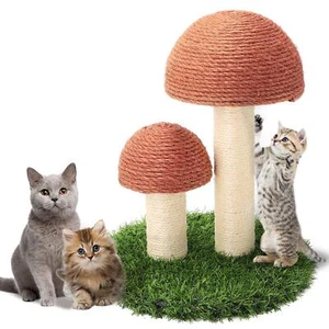 Mushroom Cat Scratching Post Natural Sisal Claw Pole Interactive Kitty Toy 15" - Picture 1 of 7