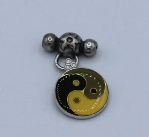 Yin Yuan Yang Pendant Alchemy English Pewter Enamel Vintage 1997 No Necklace - Picture 1 of 3