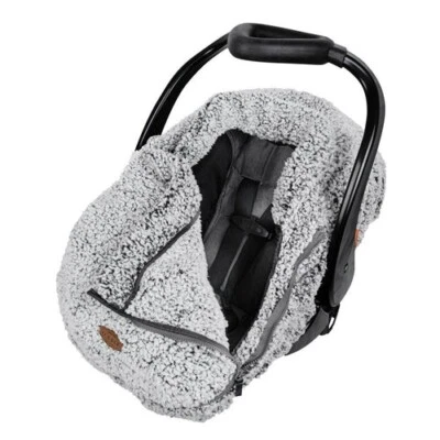 JJ Cole Car Seat Cover Cuddly Gray Baby Infant Carrier Winter Fall Protection - Image 1 of 4