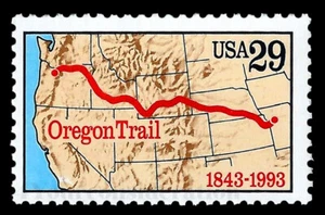 Scott #2747 1993 .29¢ Mapa de "The Oregon Trail" - en estado bastante bueno-MNH-OG único - Imagen 1 de 1
