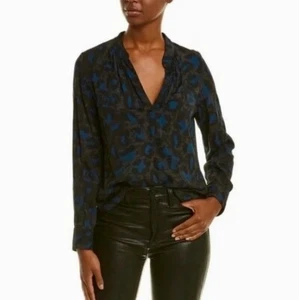 ZADIG & VOLTAIRE Tink Tunic Top Leopard Guitar Print Animal Cheetah Small - Picture 1 of 11