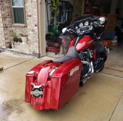 Guardabarros trasero sin recorte Ember Red Sunglo alforjas estiradas para Harley 93-13 Foto 1 de 4