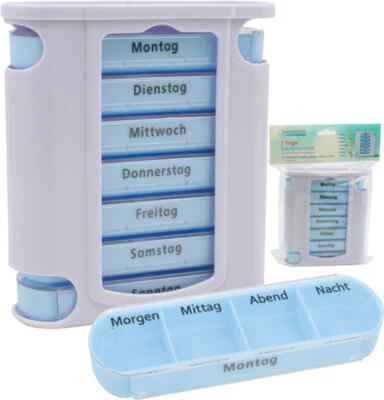OSMA Pillen/Tablettenbox  7 Tage  Pillenturm Medikamentennox  Pillendose klar - Bild 1 von 3