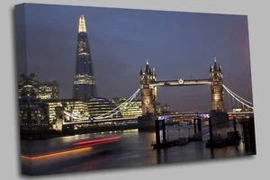 London Shard Skyline from bridge Canvas Wall Art Picture Print
