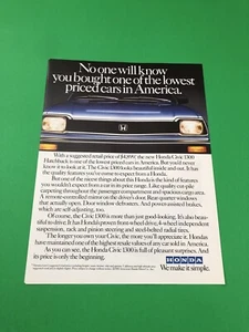 1983 1984 HONDA CIVIC ORIGINAL PRINT AD ADVERTISEMENT PRINTED - Bild 1 von 1