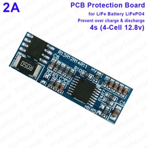 2A PCB BMS Protection Circuit Board for LiFe LiFePO4 Battery Pack Cell 4S 12.8v - Picture 1 of 3