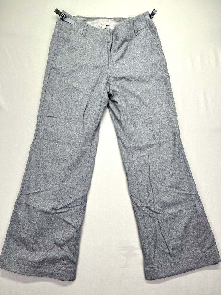 Ann Taylor Fully Lined Grey Trousers Size 4P Flap Pockets Adjustable Waist Wool - Image 1 of 4