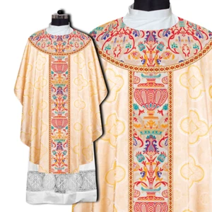 Handmade Gothic Chasuble – Gold Liturgical Vestment with Coronation Tapestry - Picture 1 of 7