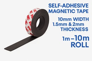 Self-Adhesive Magnetic Tape 10mm Anisotropic Multipole Rubber Strip 1m–10m Roll - Picture 1 of 13