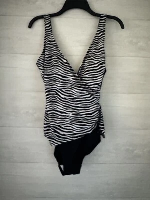 Traje de baño Gabar para mujer traje de baño de una pieza negro/blanco talla 14 Foto 1 de 4