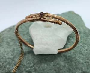 Viktorianische Periode 1890er 333 Gold Kleeblatt Armband Böhmischer Granat - Bild 1 von 10