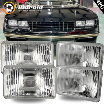 4x Fit Chevrolet G10 G20 G30 1978-1991 4x6" LED Headlights H4 Original Replace - Image 1 of 4