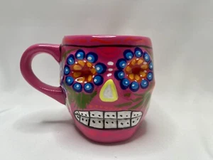Pink Day Of The Dead - Sugar Skull -  'Dia De Los Muertos' - Mexican Art Mug - Picture 1 of 7