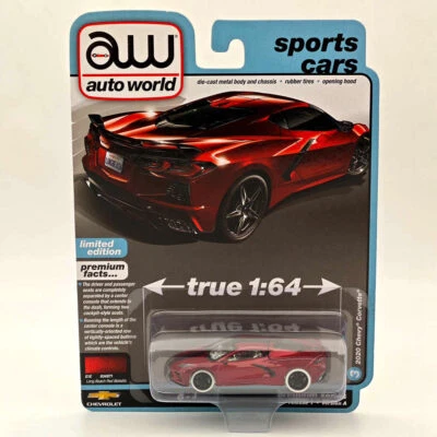 CHASE Auto World 1/64 2020 Chevy Corvette Diecast Models Car Collection Red - Bild 1 von 4