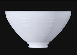 WHITE Milk GLASS 2-7/8" x 10" IES Floor Table Lamp REFLECTOR Waffle SHADE 824160 - Picture 1 of 6