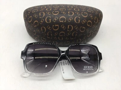 Gafas de sol negras brillantes GUESS GF6134 5501B 55-16-135 lentes de humo Foto 1 de 4