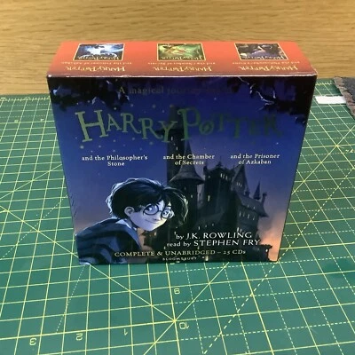Harry Potter 1-3 by J.K. Rowling Unabridged Audiobook CD 25 Disc Set Stephen Fry - Image 1 of 2