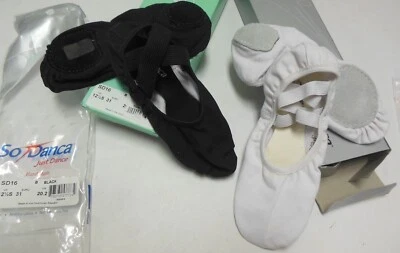 Canvas splitsole ballet shoes So Danca  pink white SD16 Bliss NO DRAWSTRING! - Image 1 of 3