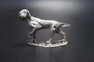 Vintage Zinn CUTERI Metall FLACHBESCHICHTET RETRIEVER Hund - Bild 1 von 8