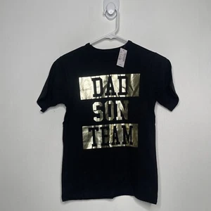 Childrens Place Shirt Boys Size Medium 7-8 Dad Son Team Navy Short Sleeve - Picture 1 of 4