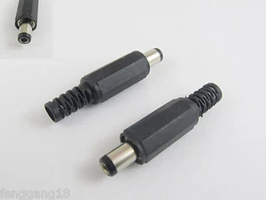 10x 5.5mm x 2.5mm DC Power Male Plug Connector Adapter Plastic Handle Head Black - Picture 1 of 1