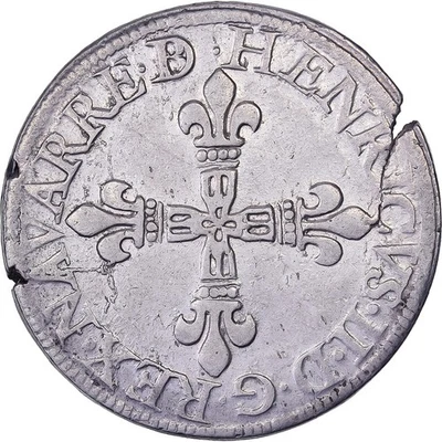 [#1507485] Lordship of Béarn, Henri II, 1/4 Ecu, 1585, Pau, Silver, EF - Image 1 of 2