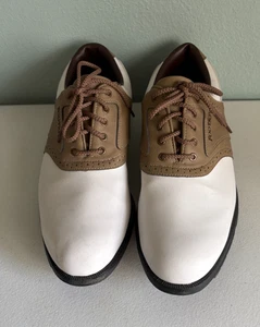 Zapatos de golf FootJoy clásicos blancos y tostados Oxford para hombre talla 9,5 - Imagen 1 de 7