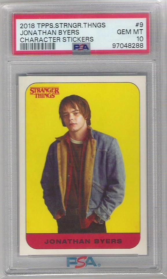 2018 Topps Stranger Things Jonathan Byers Character Sticker #9 (PSA 10) - Image 1 of 2
