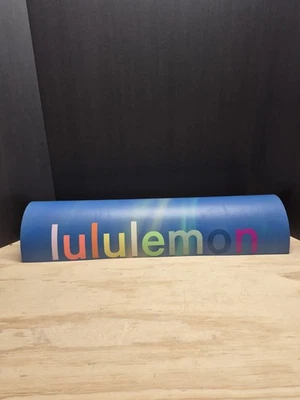 Rare Lululemon Yoga Mat 5mm 71"x26" Blue Aurora Rainbow Logo - Image 1 of 4