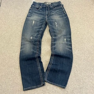 BKE Jeans Tyler Men's 31 L Blue Bootcut Jeans Distressed Denim - Picture 1 of 10