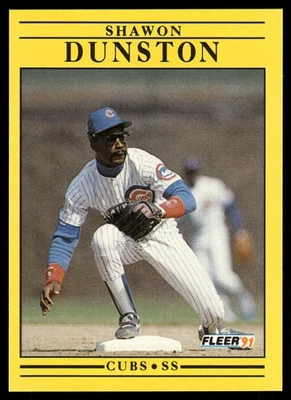 1991 Fleer #420 Shawon Dunston Wax/Cello Pack Variation - Image 1 of 2
