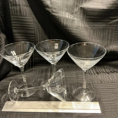 Martini Cocktail Glass Set of Four 7 Tall Made In Italy by Luigi Bormioli - Image 1 of 4