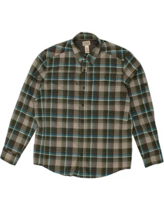 L.L.BEAN Mens Shirt Large Green Check Polyester AM03 - Picture 1 of 3
