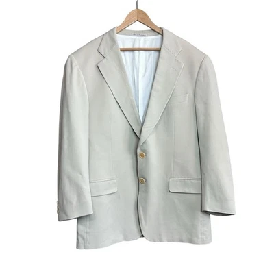 Ermenegildo Zegna мягкий блейзер мужской EUR 54R / США 46R бежевый хлопок спортивное пальто - Изображение 1 из 4